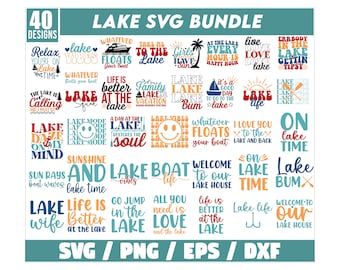 Lake Svg Png Bundle, Wakacje SVG, Zabawne cytaty SVG, Dom nad jeziorem SVG, Lato nad jeziorem SVG, Cytaty SVG z życia nad jeziorem, Rodzina SVG, Kemping SVG