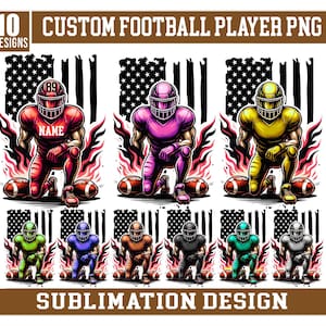 Custom Football Png, Football Mom, Gift For Player, Retro Sports, Personalized Text and Number, Football Team Png, Game Day png