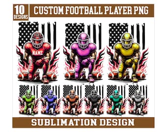 Custom Football Png, Football Mom, Gift For Player, Retro Sports, Personalized Text and Number, Football Team Png, Game Day png