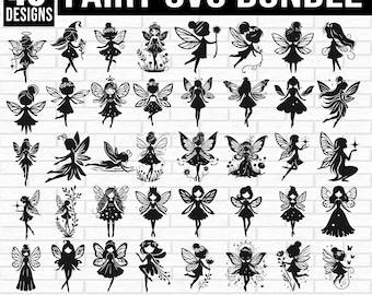 Fairy SVG-bundel, Fairy PNG-bundel, Fairy Clipart, Fairy silhouet, Tandenfee svg, Magic svg, Fairies Svg, Fairy SVG-bestanden knippen voor Cricut