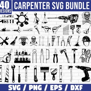 Bundle Svg falegname, Strumenti Svg, Bundle Svg strumenti, Strumenti meccanici Svg, Strumento Png, Cassetta degli attrezzi Svg, Tuttofare Svg, Falegname Svg