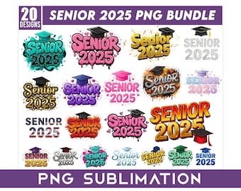 Senior 2025 PNG Bundle, Klasse von 2025 PNG, Abschluss 2025 Png, Abschluss 2025 Png, Abschluss-Shirt-Design, Senior PNG
