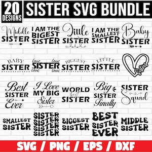 Schwester-Svg-Bundle, Schwester-Zitaten-Svg, Schwesternschaft-Svg, lustige Schwester-Svg-Dateien für Cricut, Schwester Sprüche SVG, Cut-Datei, Silhouette