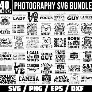 Photography SVG Bundle, Camera SVG, Photoshoot svg, Photography Quotes svg, Funny Photography Quote Svg, Funny Photographer svg