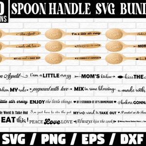 Wooden spoon svg Bundle, Spoon handle svg, Funny Kitchen Quotes Svg, Spoon Handle Sayings Svg, Spatula Quotes, Kitchen svg, Funny Coking svg