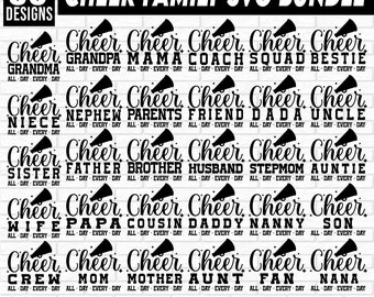 Pacote de família de alegria design svg, pacote de líder de torcida, design de camiseta de mãe de alegria, presente de camisa de avó de alegria, arquivos de corte cricut de presente de alegria