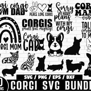 Corgis SVG Bundle, Corgis Silhouette zwar, Hund zwarte, walisische Corgis, Corgis Leben svg, Corgis Mom svg, Corgis Mom PNG, Fur Mom svg, Vektor-Clipart