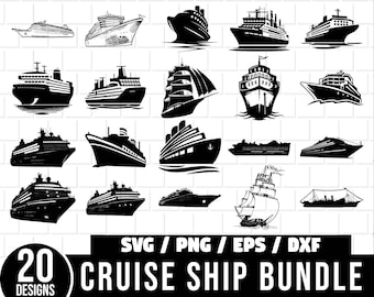 Cruiseschip SVG bundel, cruiseschip SVG, jacht SVG, cruise vakantie gesneden bestanden, boot vector, schip shirt PNG, zeilboot SVG, nautische SVG
