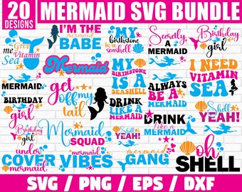 Mermaid SVG Bundle, Mermaid Svg, Mermaid Quotes Svg, Ocean Svg, Mermaid Tail Svg, Clam Shell Svg, Mermaid Designs Svg, Magical SVG Bundle