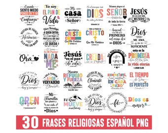Frases Religiosas Florales Png Bundle, Spanish Bible Verse Stickers, Spanish png, Frases biblicas png, Mexican Png, Frases cristianas png