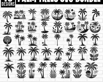 Palm Tree Svg Bundle, Palm Tree Clipart, Palm Tree Svg, Palm Tree Silhouette, Palm Tree Cut Files For Circut, Palm Tree Png, Palm Svg,Png.Ai