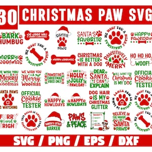 Pet Christmas Svg Bundle, Dog Christmas Svg, Dog Christmas Clipart, Christmas svg, Pet ornament, Dog ornament svg, Santa Paws SVG Bundle
