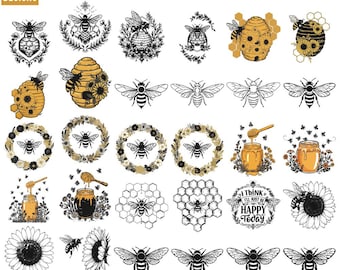 Bee Svg Bundle, Bee and flower svg, Bee Clipart, Bee Cut Files For Cricut, Bees Vector, Bee Hive Svg, Honeycomb Svg, Beekeeper svg