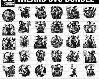 Wizard svg Bundle, Step into a World of Enchanting Wizardry: Elevate Your Projects with Magical SVG, Dungeons and Dragons, Wizard svg