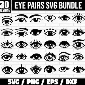 Paia di set di occhi Bundle svg, Occhio SVG, CIGLIA Svg, Ciglia Svg, Occhi Svg, Occhio femminile Svg, Occhio di bellezza Svg, Occhio Clipart