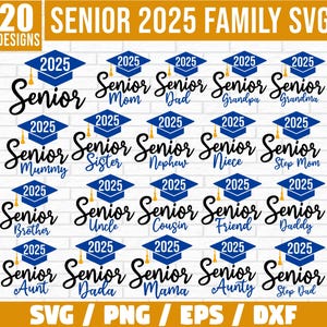 Family of 2025 Graduate SVG Bundle, Proud Graduate Family Png, Class of 2025 svg, Graduation Family svg, Senior Family Png