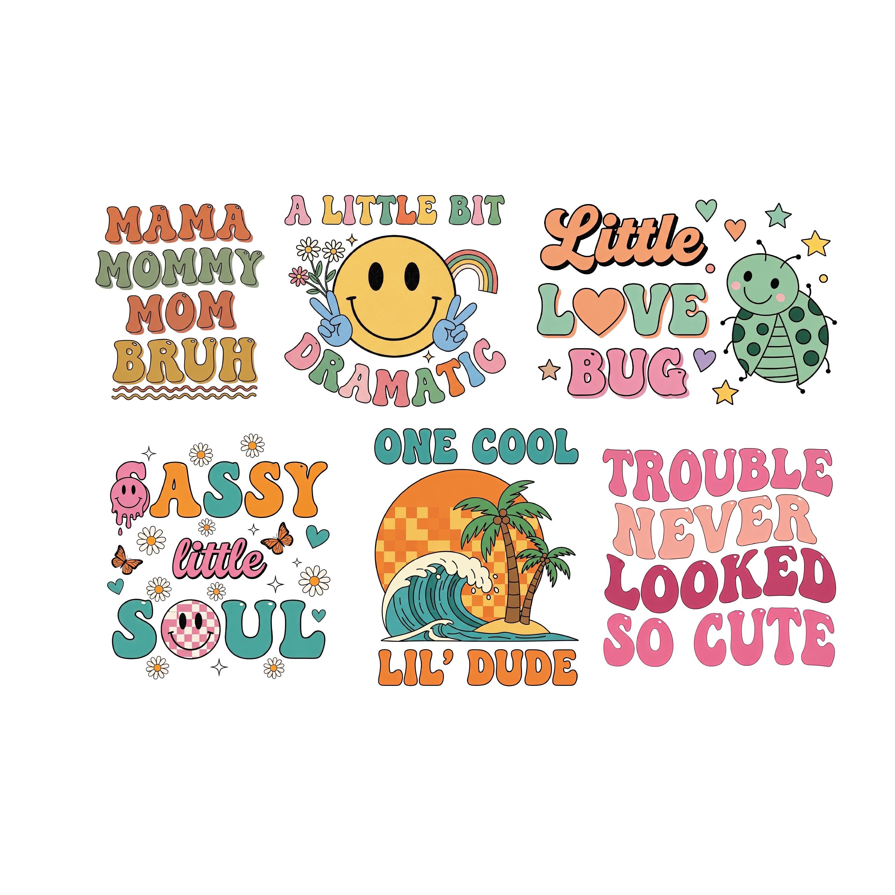 Retro Toddler PNG Bundle, Toddler Sublimation Bundle PNG, Funny Kids ...