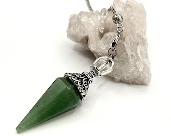 Green Aventurine  Crystal Pendulum,  Reiki Infused Divination