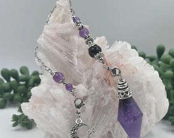 Amethyst Crystal Fairy Pendulum,  Reiki Infused Divination