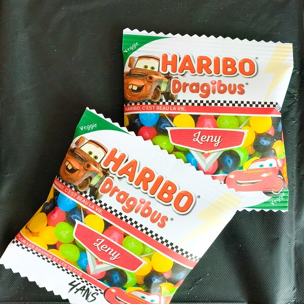 Sachet bonbons Haribo Dragibus personnalisable, thème et couleurs au choix