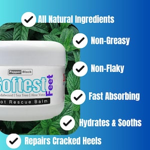 Cracked Heel & Dry Feet - Foot Balm Cream Treatment – Natural Foot Moisturizer for Soft Feet – Includes Night Socks