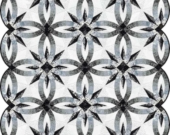 Quiltworx Achromatic Wedding Star QUILT KIT (Judy Niemeyer)  Pattern and Fabric for Foundation Paper Piecing