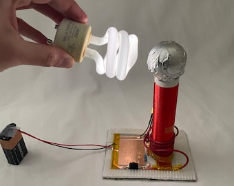 Fully Assembled Mini Tesla Coil Circuit on Glass