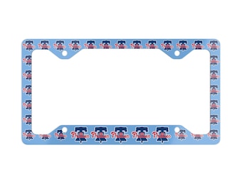 Moldura de placa de metal azul claro para beisebol da Filadélfia