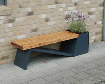 Gartenbank/Holzbank/Moderne Bank/Bank mit Blumenkasten