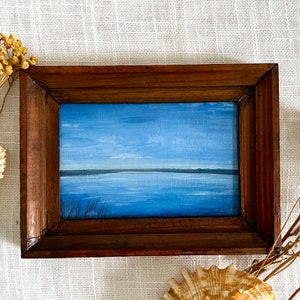 Oil Miniature Seascape Painting - Vintage Painting - Antique Decor