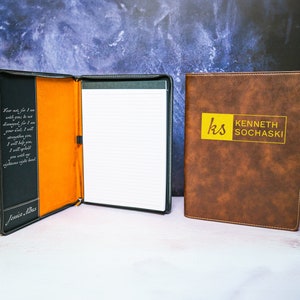 Personalized Leather Portfolio with Zipper, Monogrammed Notebook, Personalized Journal, Monogrammed Leather Portfolio, Graduate Gift