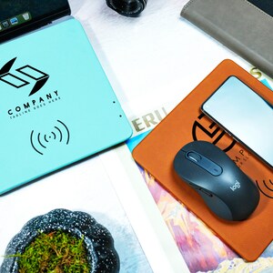 Company Logo Phone Charger, Custom Charging Pad, Wireless Phone Charger, Coworker Gift, Wireless Phone Charger, Office Gift, Business Gift