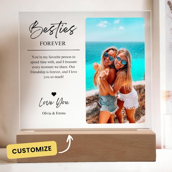Besties Forever Night Light, Best Friend Gift, Personalized Gifts