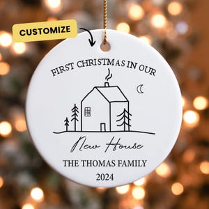 Personalized First Home Ornament Christmas Décor Housewarming Gift, Christmas Ornament, New Home Décor, Christmas, First House, New Address