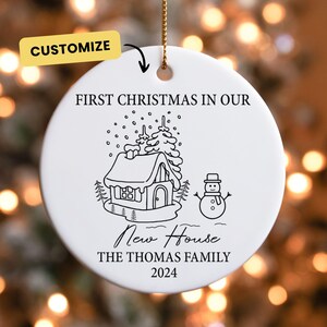 Personalized First Home Ornament Christmas Décor Housewarming Gift, Christmas Ornament, New Home Décor, Christmas, First House, New Address