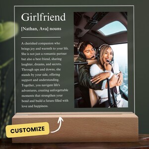 Girlfriend Definition Plaque, Anniversary Gift, Personalized Acrylic Plaque, Custom Name Keepsake, Birthday Gift for Her, Girlfriend Present