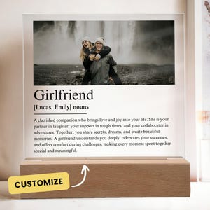 Girlfriend Definition Plaque, Anniversary Gift, Personalized Acrylic Plaque, Custom Name Keepsake, Birthday Gift for Her, Girlfriend Present