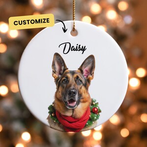 Personalized Christmas Gift Photo Pet Ornament, Christmas Ornament, Gift for Pet Lovers Custom Gift, Dog Ornament, Pet Picture, Pet Portrait