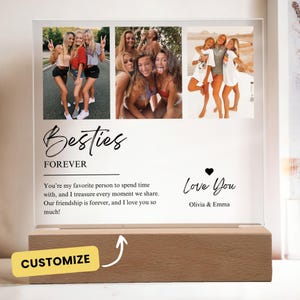 Besties Nachtlicht, beste Freundin Geschenk, personalisiertes Geschenk für Bestie, Bester Freund Geburtstagsgeschenk, Weihnachtsgeschenk für BFF, individuelle Nachricht
