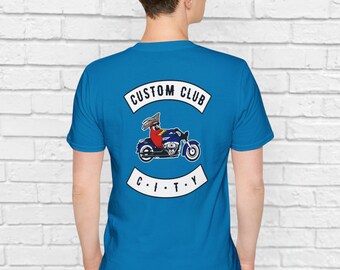 Custom Motorcycle Riding Club Shirt, Gift for Bike Lover, Chopper T-Shirt, Personalized Rocker Patch, Biker Dad Grandpa, Road Pirates RC MC