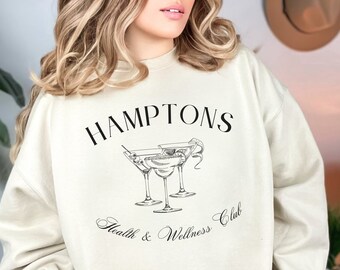 Hamptons Bachelorette Sweatshirt, Bach Social Club Shirt, Bikinis and Martinis, Funny Health and Wellness Club, Luxury Bachelorette Merch
