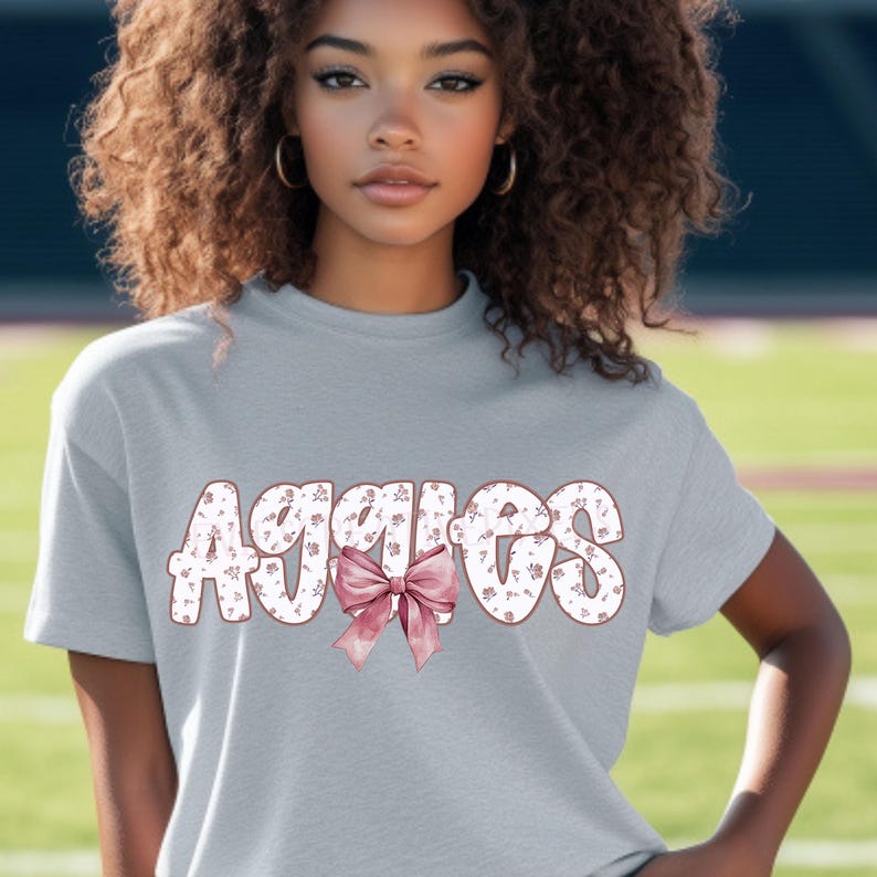 Preppy Aggies With Bow PNG Bundle - Etsy