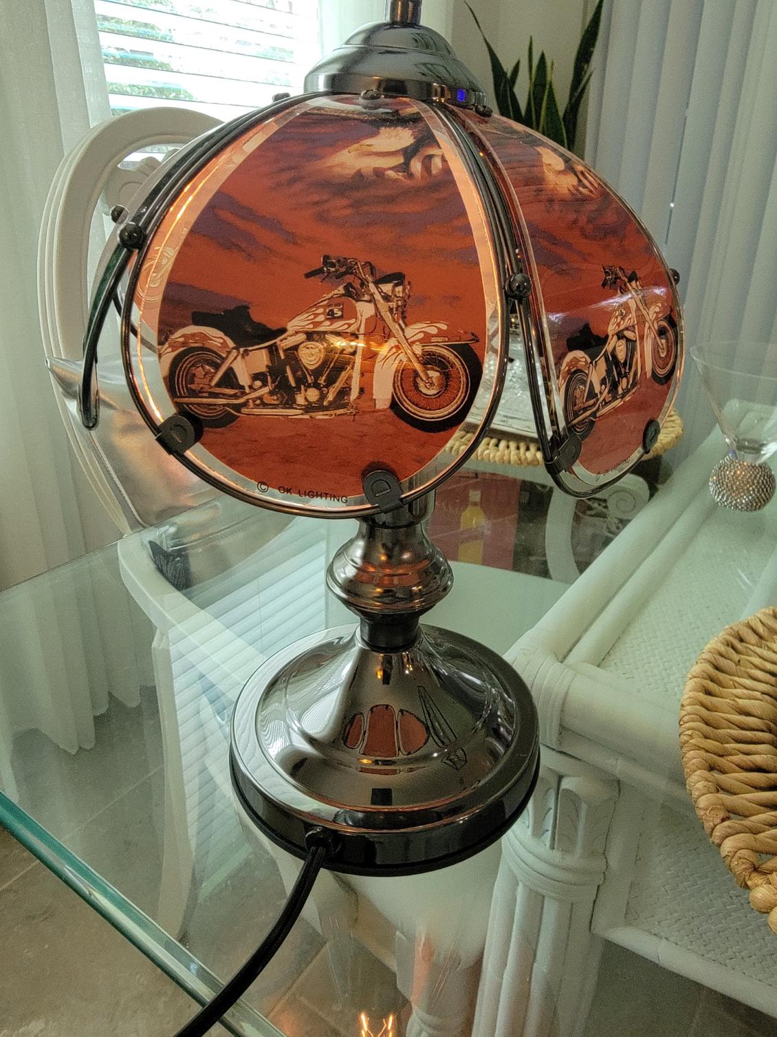 Vintage 1990's Collectable Harley Davidson 3 Way Touch Light Lamp