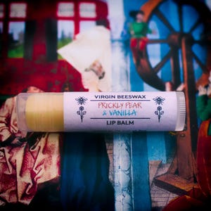 Prickly Pear & Vanilla | Beeswax Lip Balm - with Shea, Cupuaçu, Emu Oil, Botanicals - Just Eight Natural Ingredients and Paraben-Free