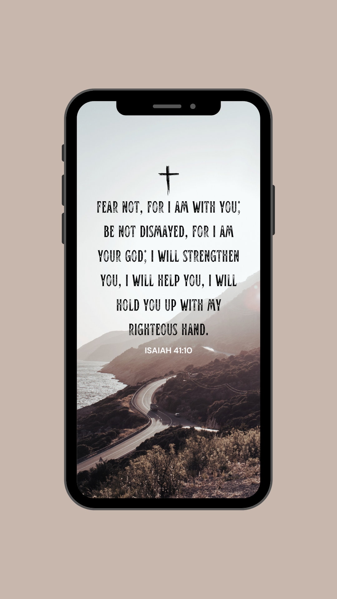 Fondo de pantalla con versículo bíblico de Isaías 41:10 para iPhone - Fondo  de pantalla de bloqueo digital - Etsy México, image size:1080x1920