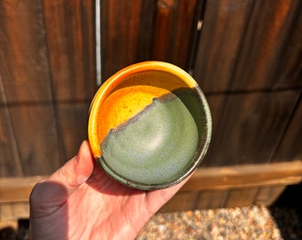 tiny green and yellow bowl