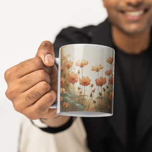 Cute flower Mug Coffee Mug, birth flower tumbler, vintage floral mug, wildflowers mug, sunflower mug, designer coffee mug, nature lovers mug