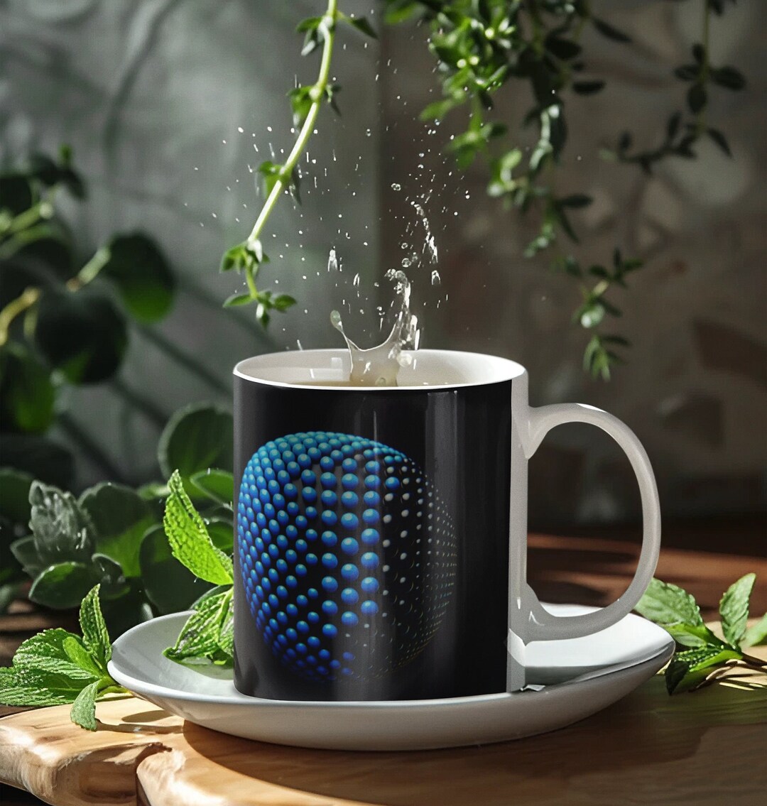 Trendy Design Coffee Mug, Personal Mug, Designer Coffee Mug, Reusable Coffee Cup, Dot Design ...