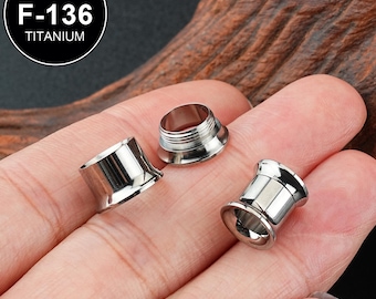 1 par de tampões de ouvido de titânio de 8/10 mm/brinco medidor/tampões de túnel/medidores de ouvido/par de parafusos/expansor de ouvido