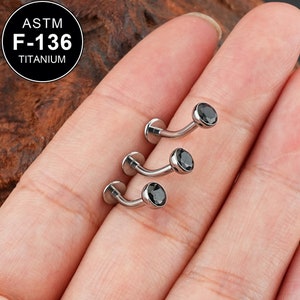 14G Tytanowe Czarne Pierścienie Brzucha CZ/Zakrzywiony Sztanga/Wewnętrznie Gwintowane/Piercing Brzucha/Biżuteria Brzucha/Kolczyk Do Pępka/1 SZT/Pierścień Do Pępka/Prezent